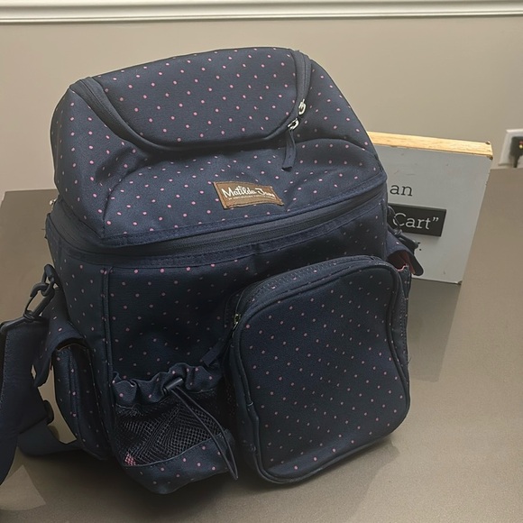 Matilda Jane Backpack Cooler Bag Navy Blue with Polka Dots - Picture 3 of 7
